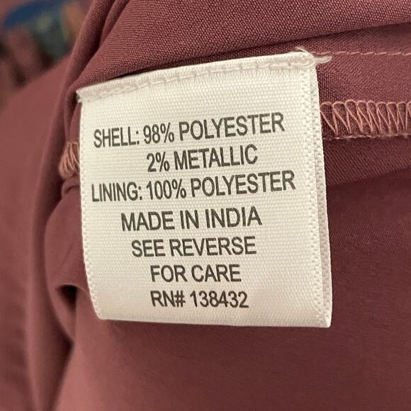 Modcloth Ruffled Floral Midi Dress Womens Small Mauve Purple Metallic Tiered - Picture 11 of 13